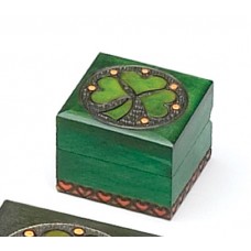 Small Shamrock Box Hand Crafted Wood Ring Box Gift Box   302255518736